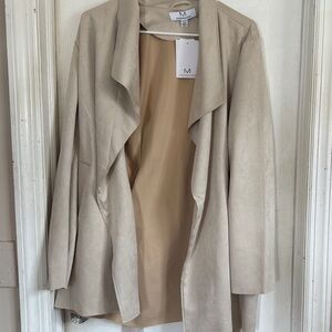 Mossimo Supply Co. Light Beige Open-Front Suede Blazer